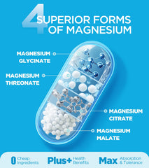 Dralot magnesium capsules closeup showing chelated forms for gentle digestion and absorption