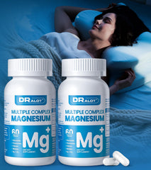 Dralot quadruple magnesium bottle side view for daily sleep, muscles, and nerves support