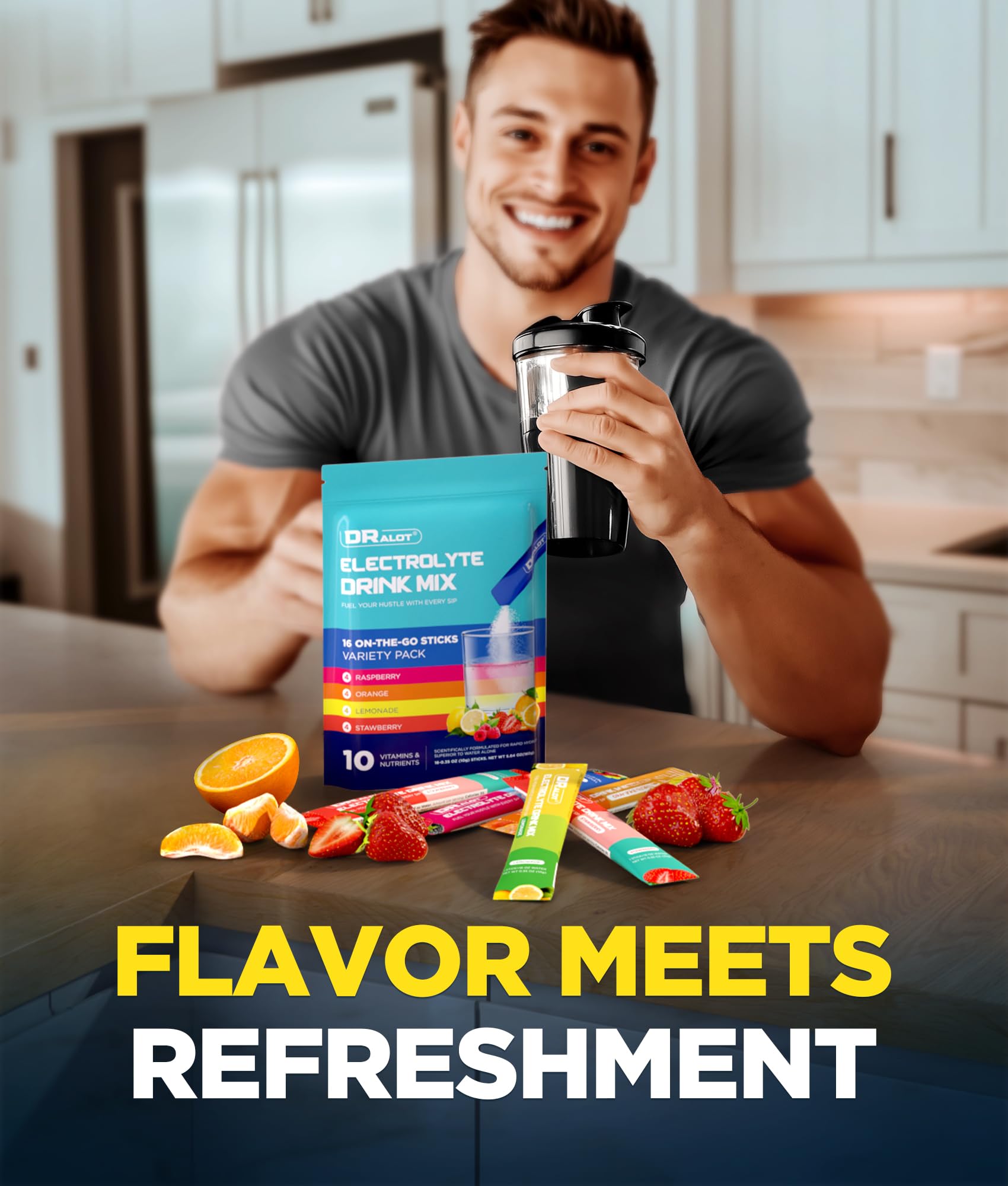 Dralot Recharge Technology supports rapid absorption for quicker refreshment.