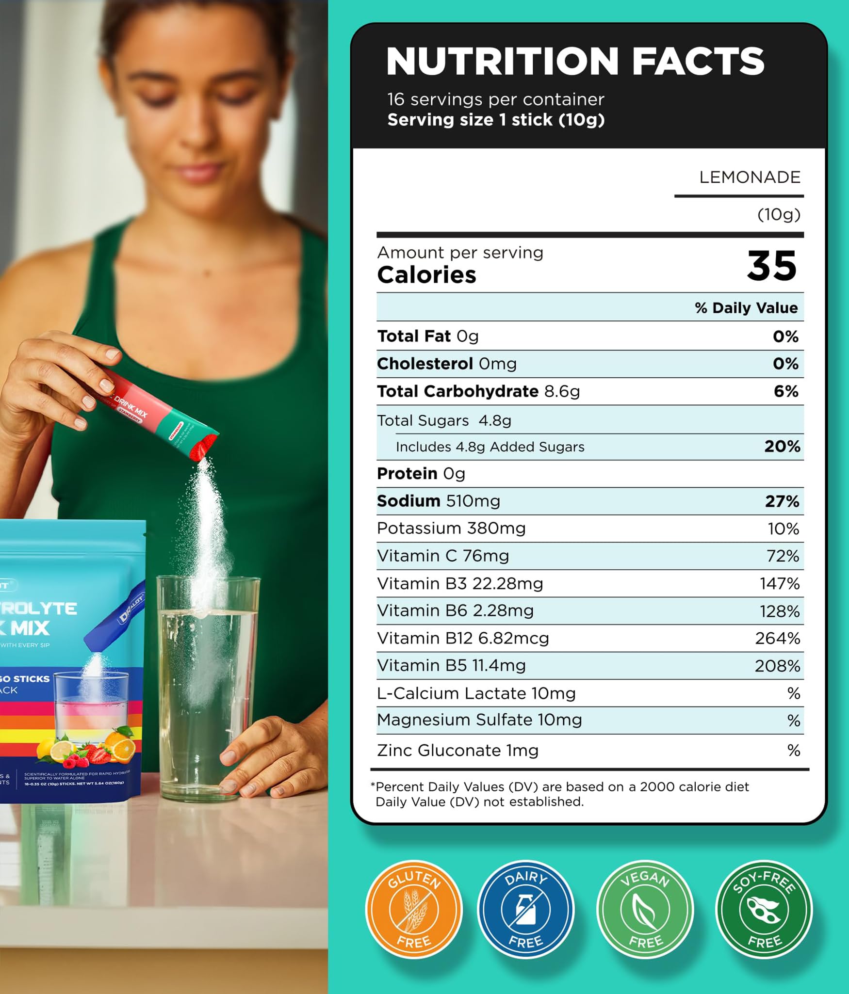 Dralot Vitamin Blend with C, B3, B6, B12, B5 supports daily energy.