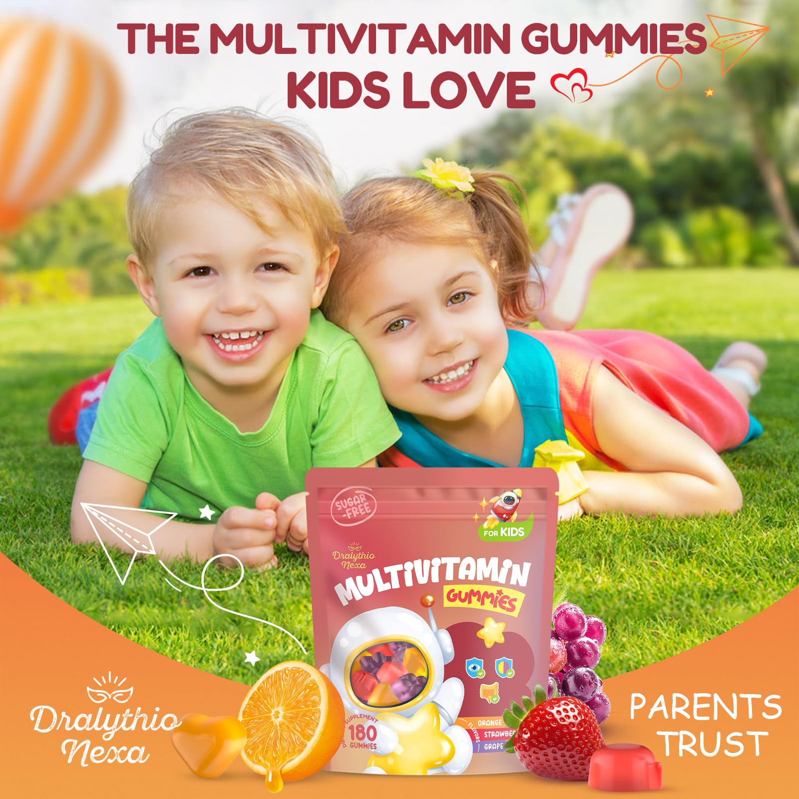 DRALYTHIO NEXA apple shaped gummies with gentle fiber and prebiotics