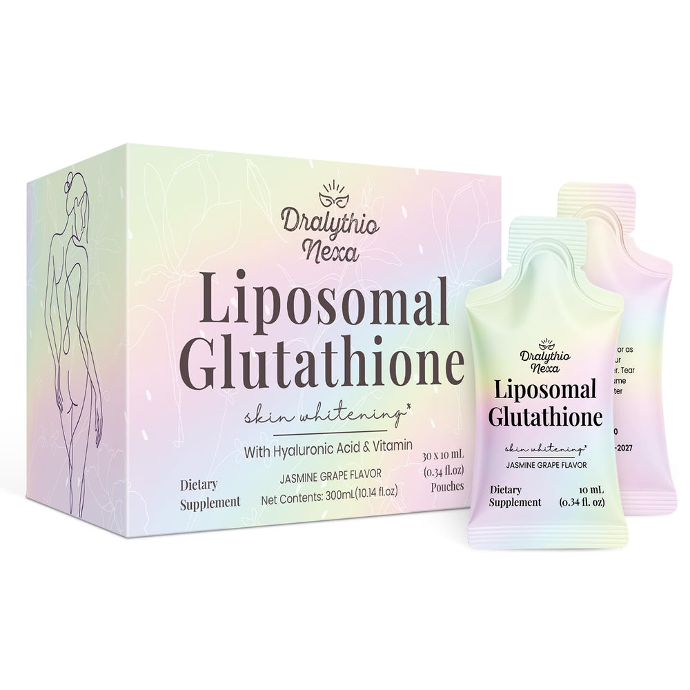DRALYTHIO NEXA liposomal glutathione bottle showing easy daily intake and enhanced absorption.