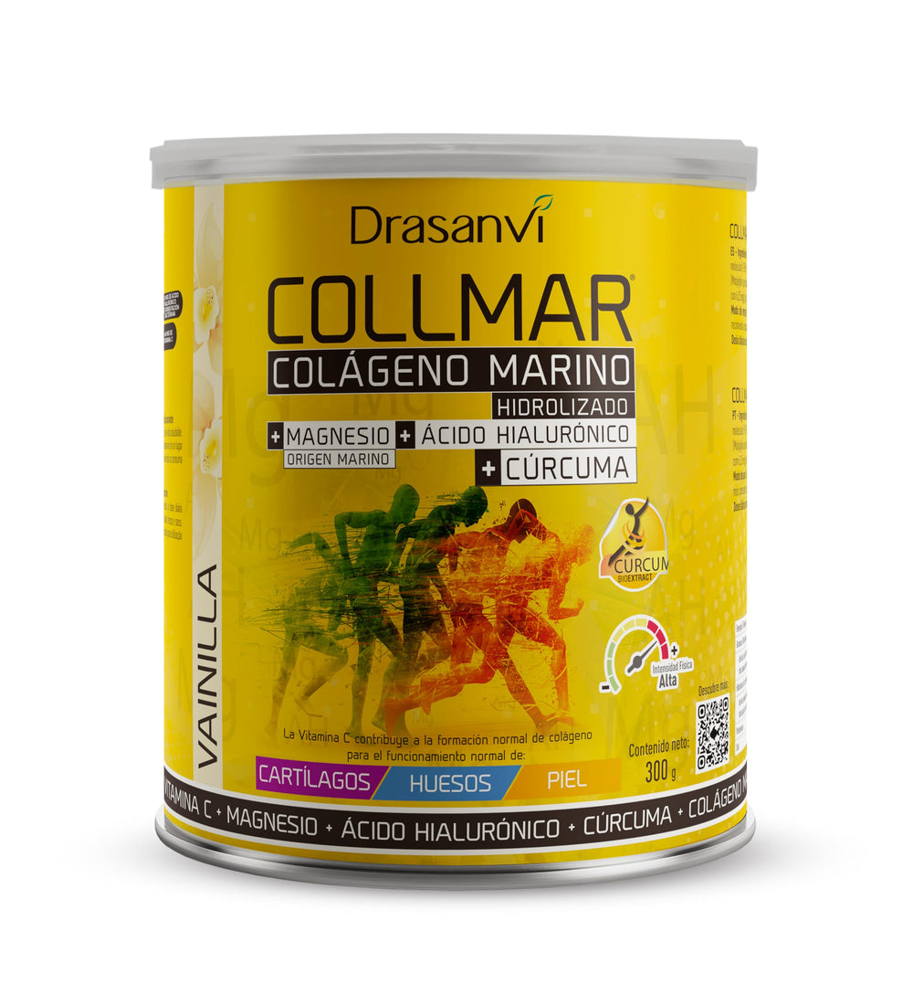 Drasanvi COLLMAR hydrolyzed collagen vanilla 300g tub for workouts.