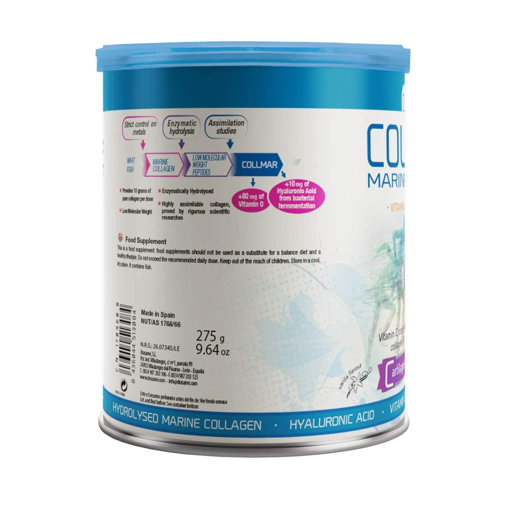 Drasanvi COLLMAR vanilla collagen powder scoop ideal for smoothies and quick doses.