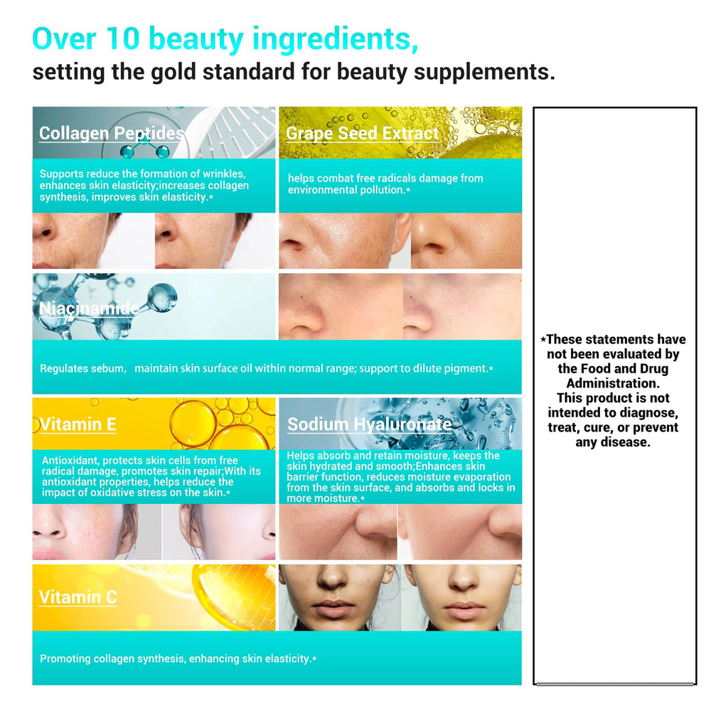 DrBioCare blend of collagen, probiotics and vitamins supporting skin hydration.