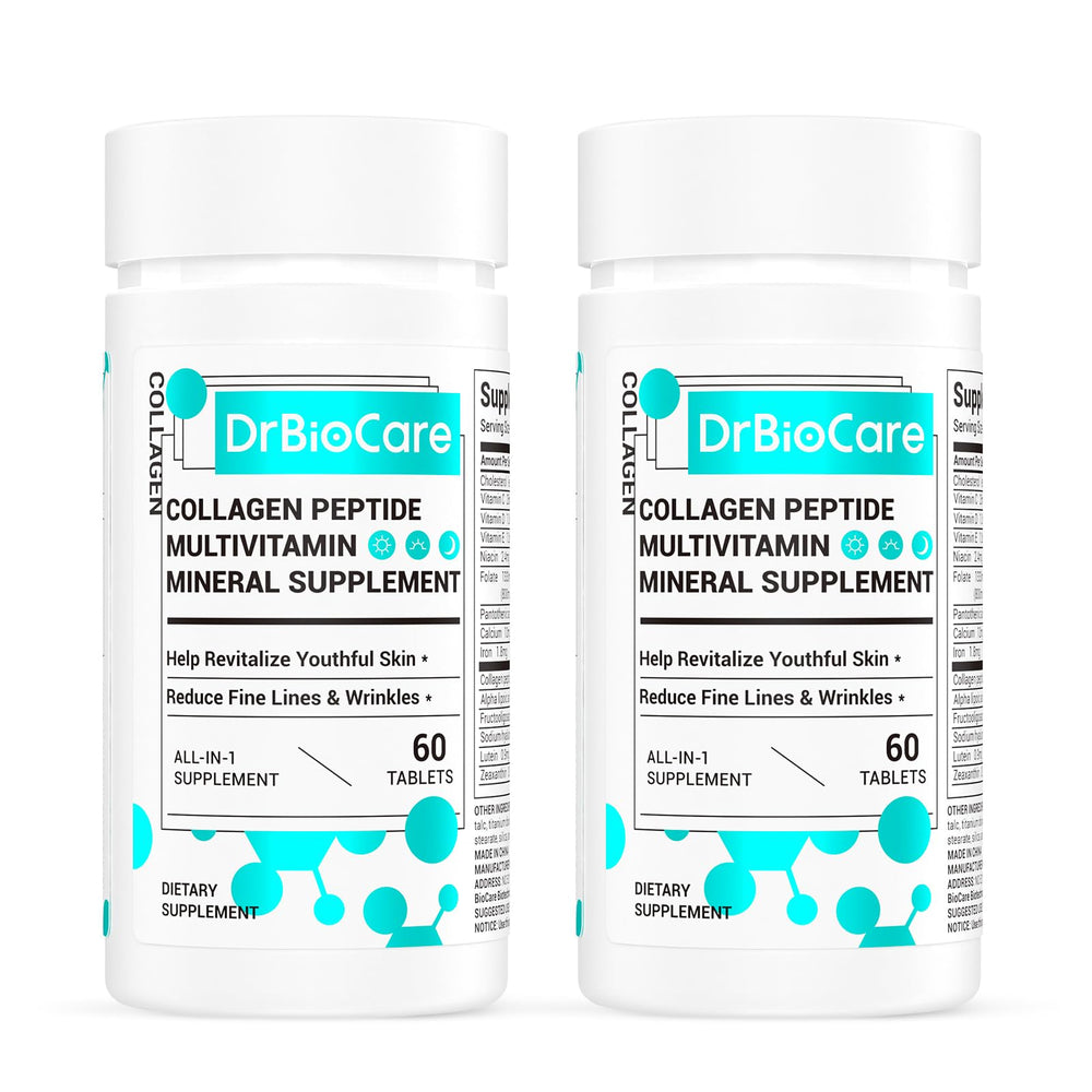 DrBioCare Collagen Peptides for Women bottle with capsules highlighting daily beauty support.