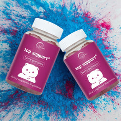 Pouring DrBuma Gummies from the bottle during routine prep.