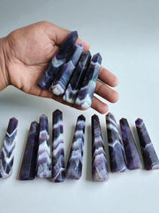 Dream Amethyst Wands held for mindfulness and focus