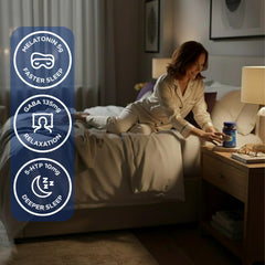 Gummies being poured to illustrate portable travel sleep support.