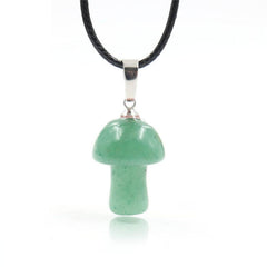 Dreuyet mushroom crystal pendant in green, a versatile statement piece for daily wear.