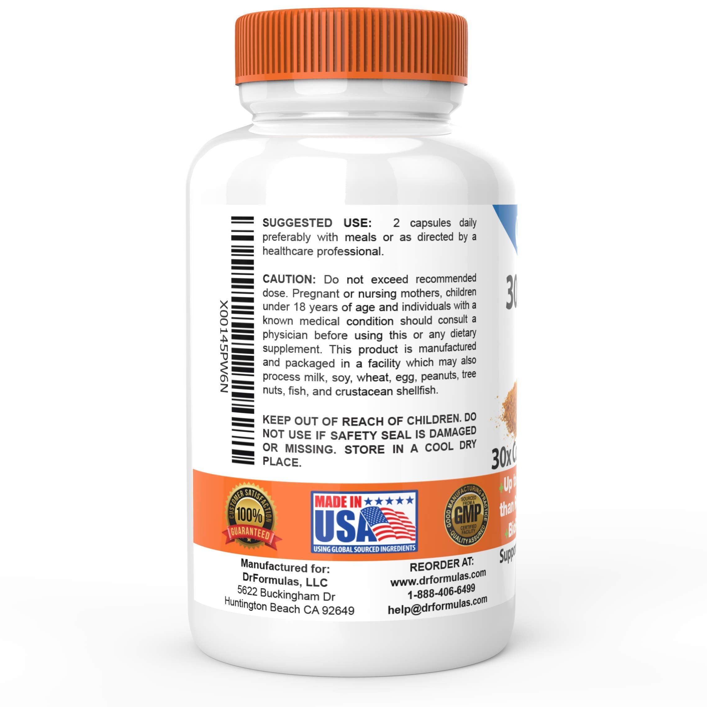 DrFormulas front label bottle showing gluten-free non-GMO formulation.