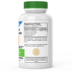 Closeup of DrFormulas magnesium glycinate capsules highlighting high bioavailability for better absorption