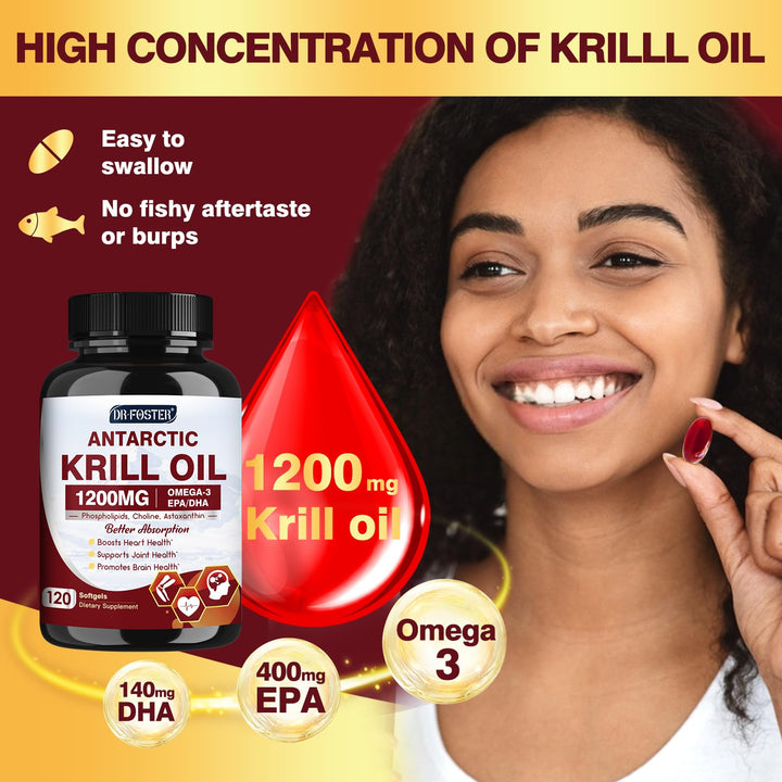 DRFOSTER Antarctic krill oil with phospholipids for improved absorption.