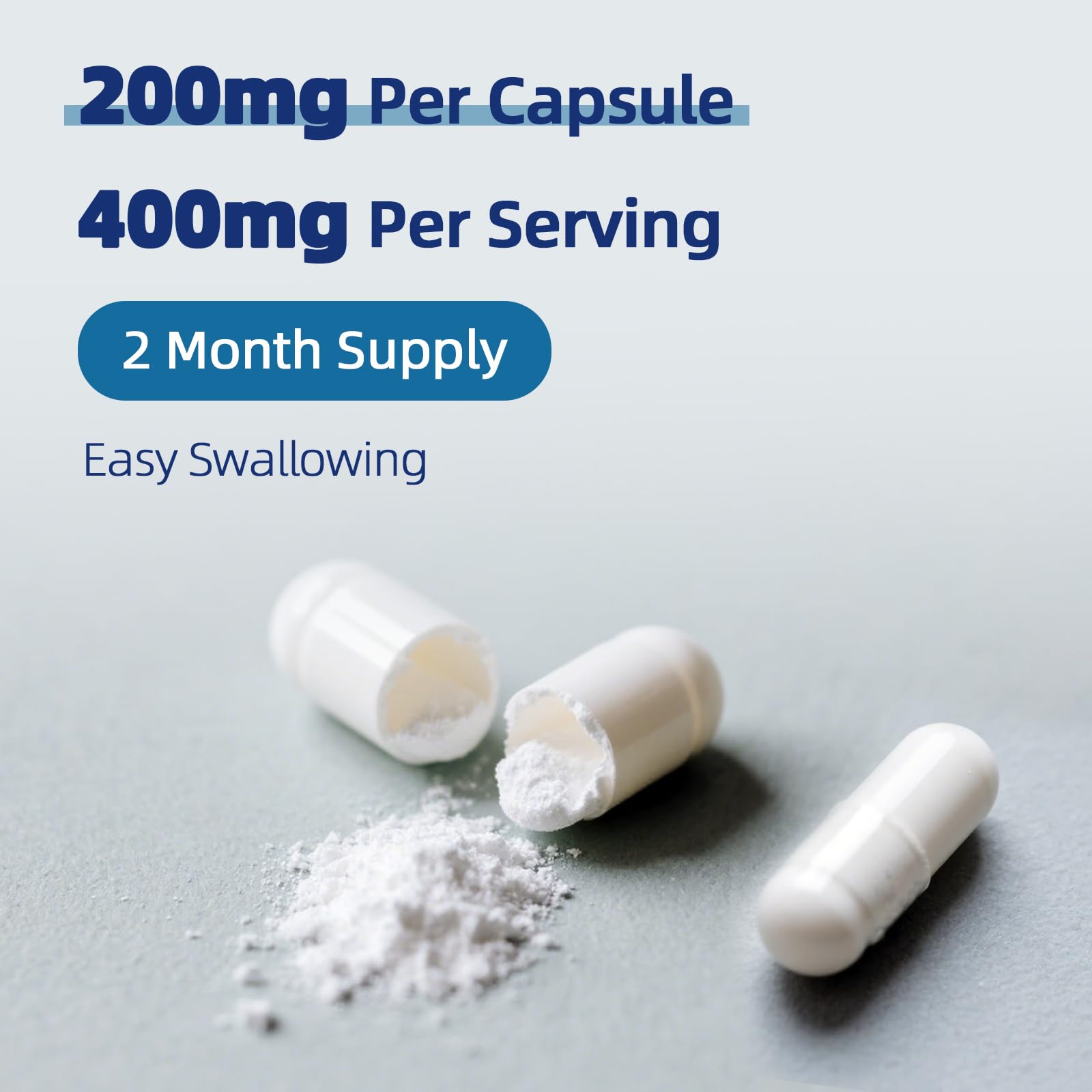DRFOSTER capsules being poured illustrating a convenient two-capsule daily dose.