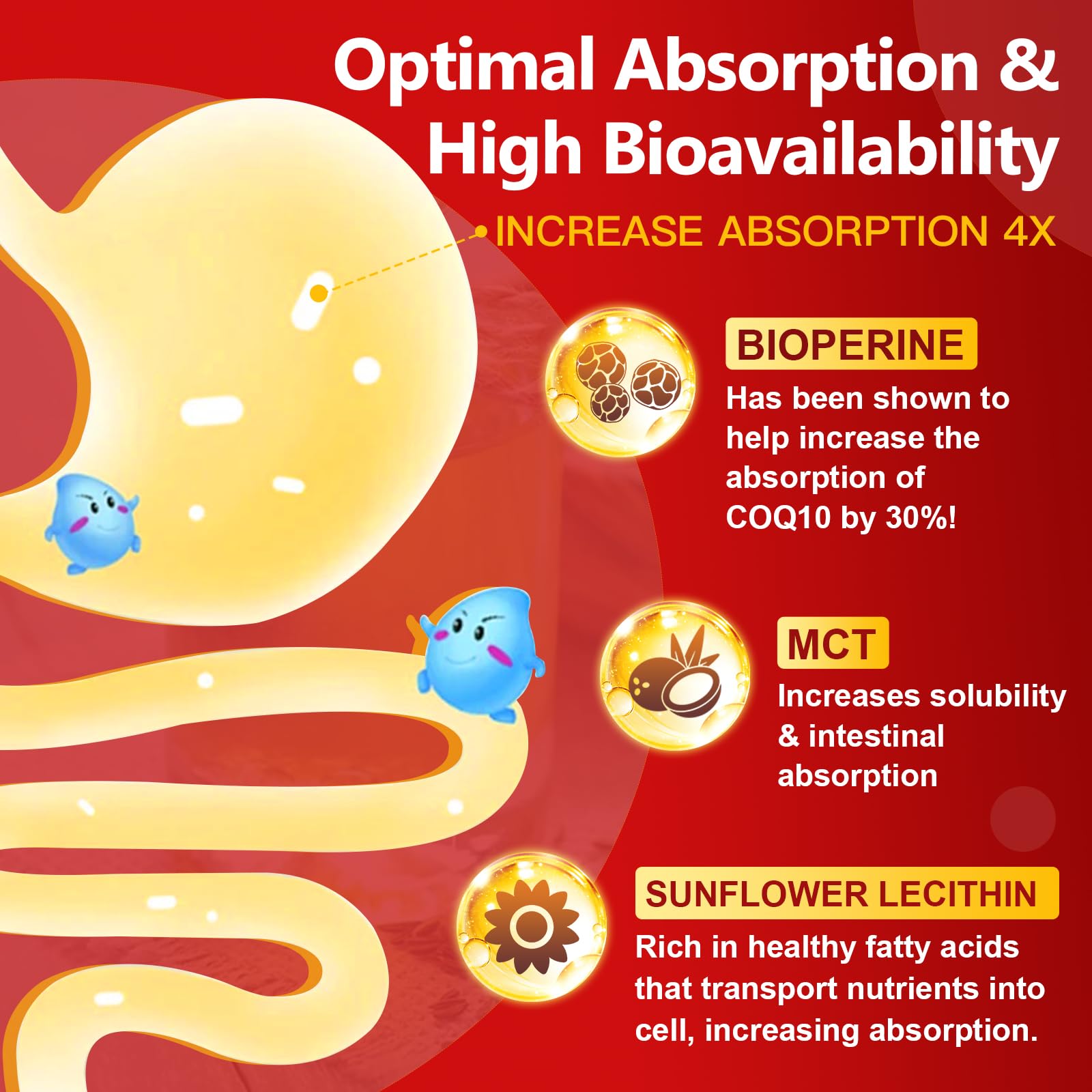 DRFOSTER CoQ10 capsules on white background show veggie formula and smooth swallow.