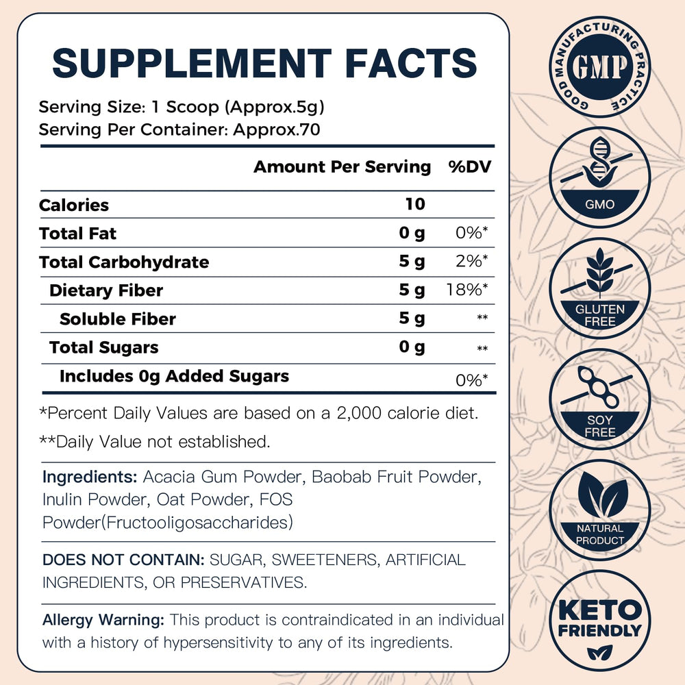 DRFOSTER gluten-free oat fiber powder positioned as allergen-friendly choice.