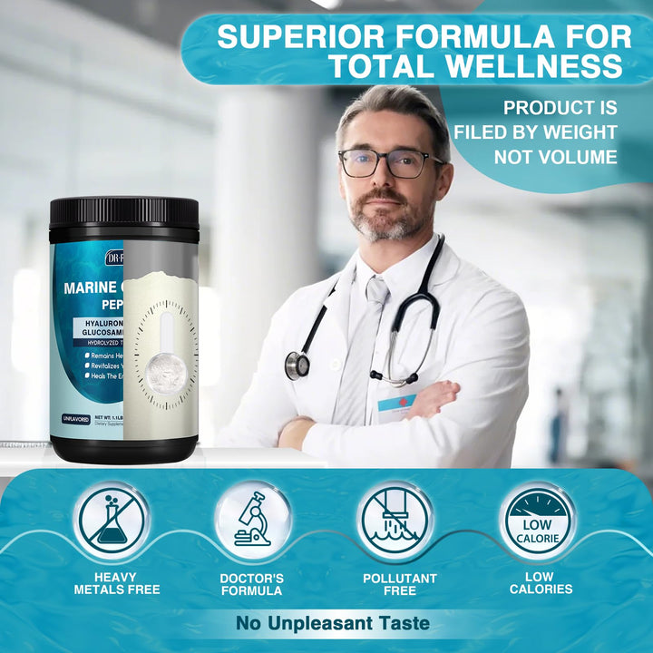 DRFOSTER Marine Collagen Powder sourced from wild-caught fish.
