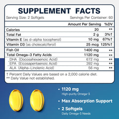 DRFOSTER Omega-3 Mini Softgels packaging highlights non-GMO quality for daily wellness