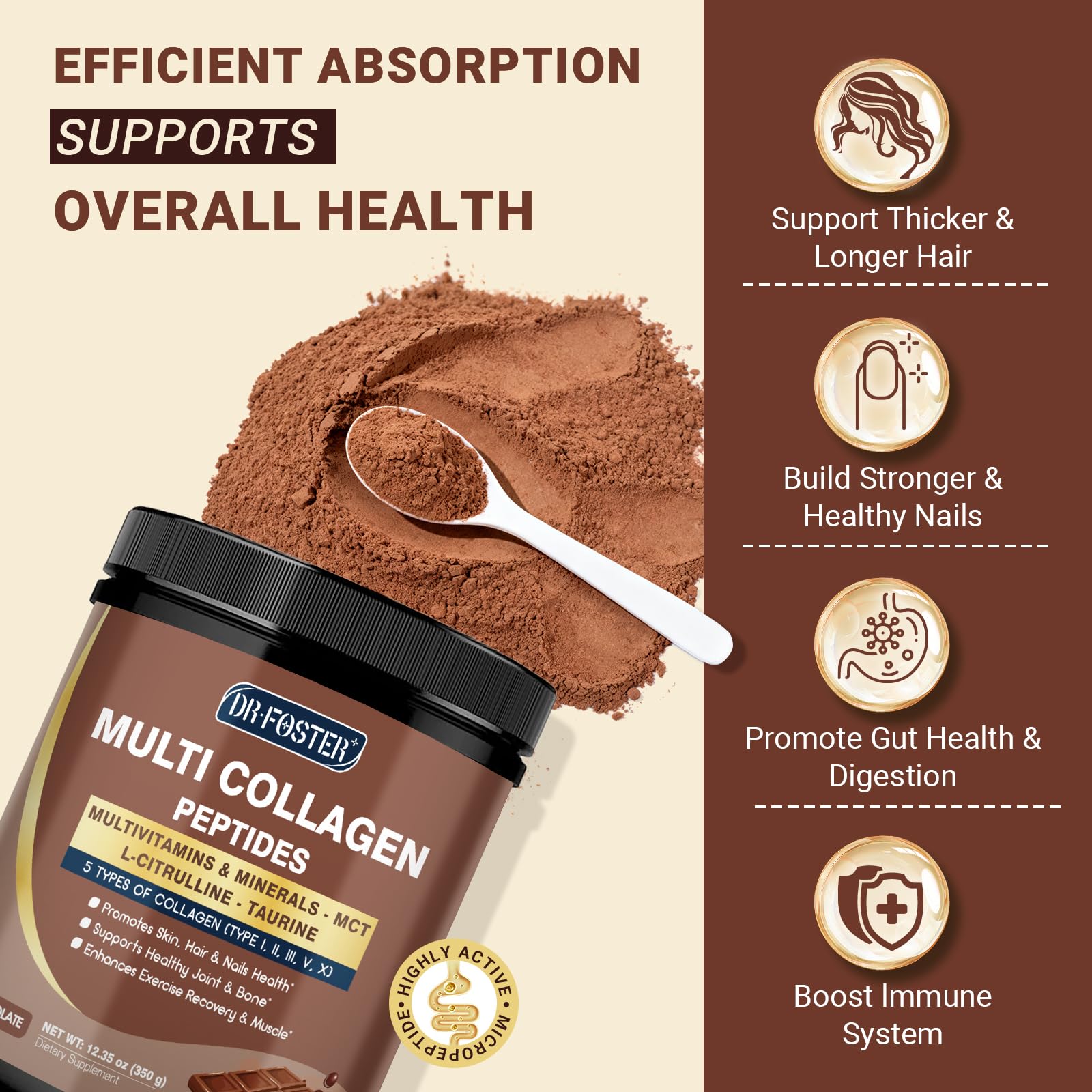 DRFOSTER packaging close-up showcases GMP, non-GMO quality.