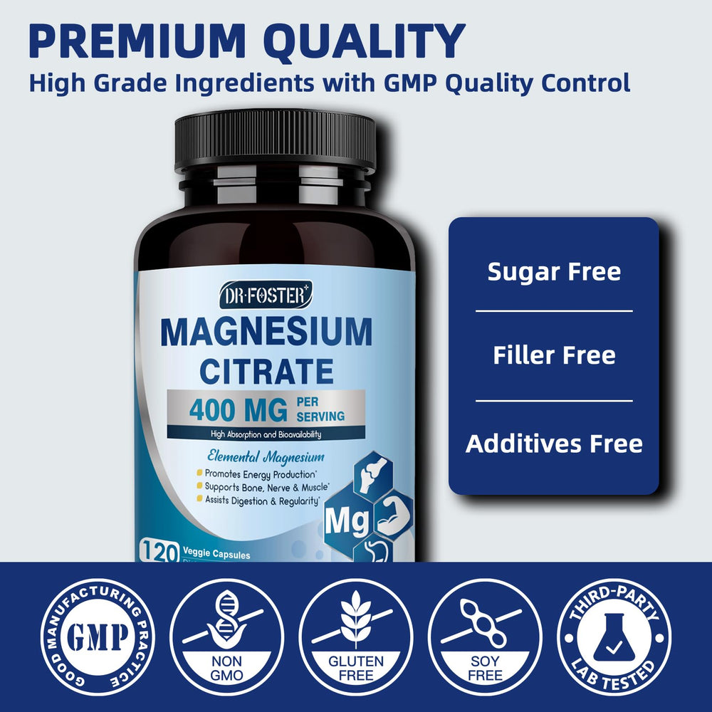 DRFOSTER magnesium citrate supports post-workout recovery and muscle comfort.