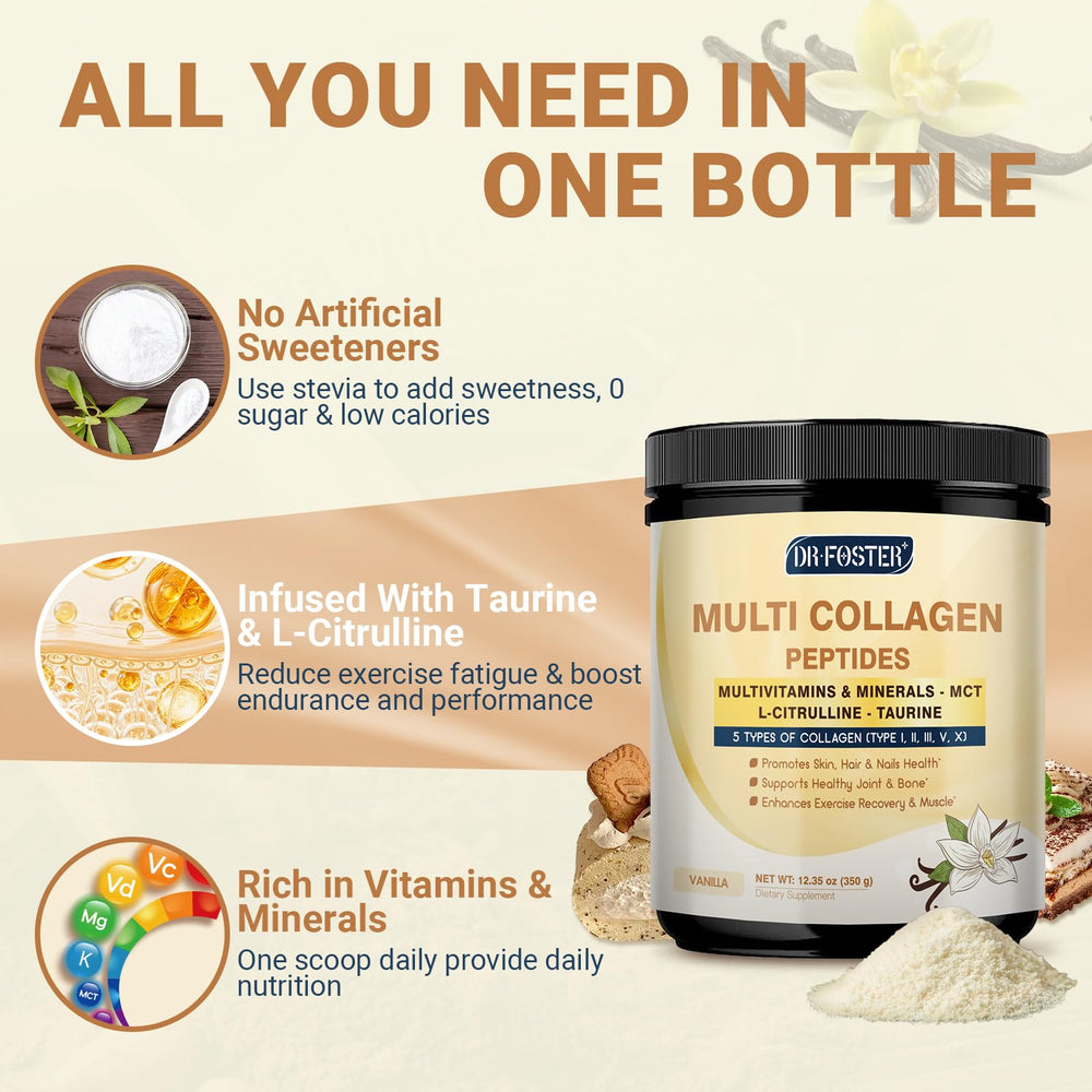 DRFOSTER Vanilla Collagen coffee mix for an easy daily ritual.