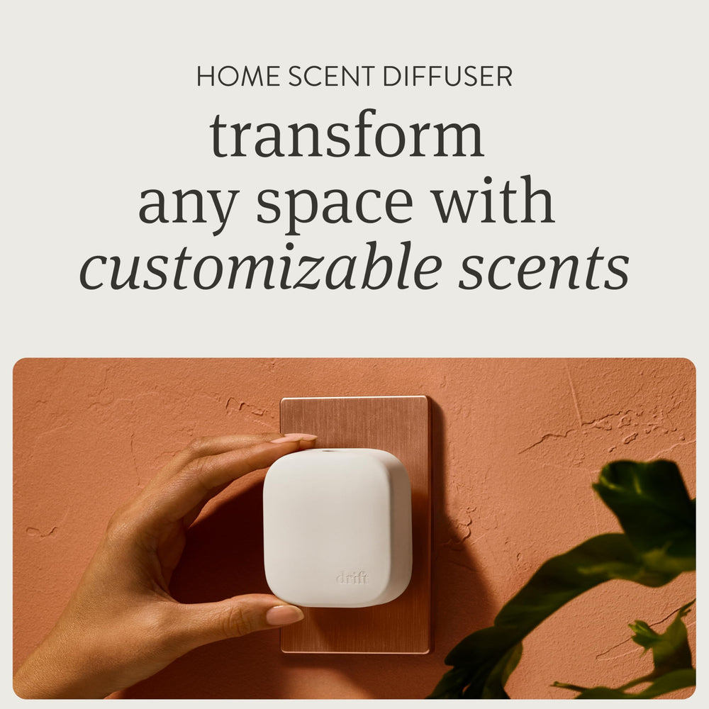 Drift Teak Diffuser front view showcases elegant wood finish and sleek silhouette.