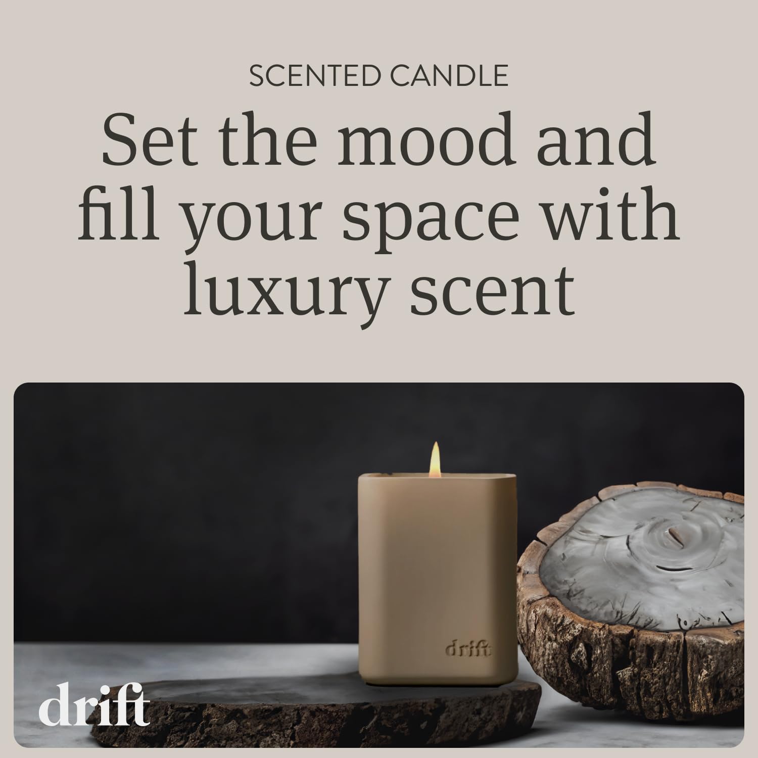 Drift White Pumpkin candle modern design complements contemporary home décor.