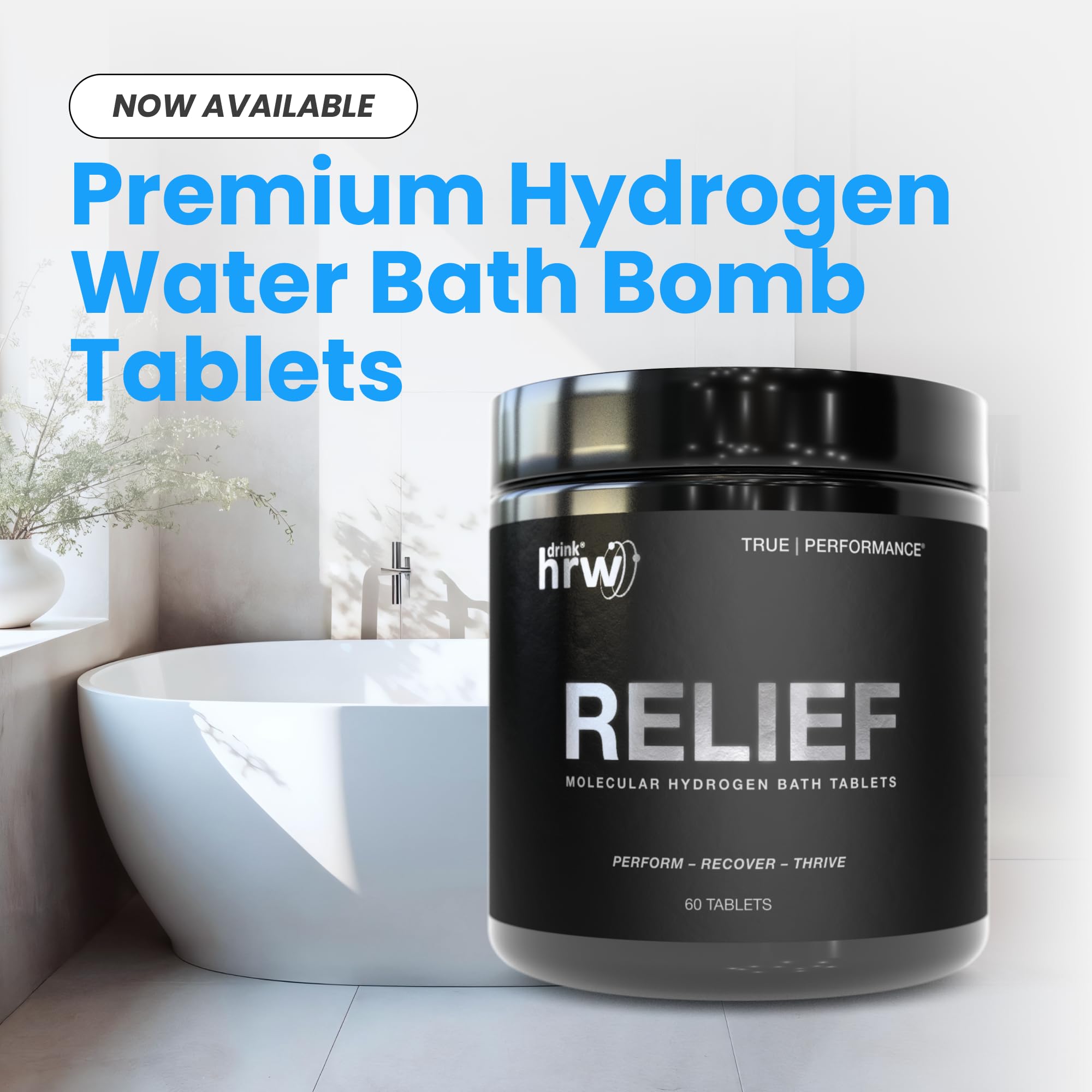 Unflavored DRINK HRW Rejuvenation tablet, caffeine-free hydration option