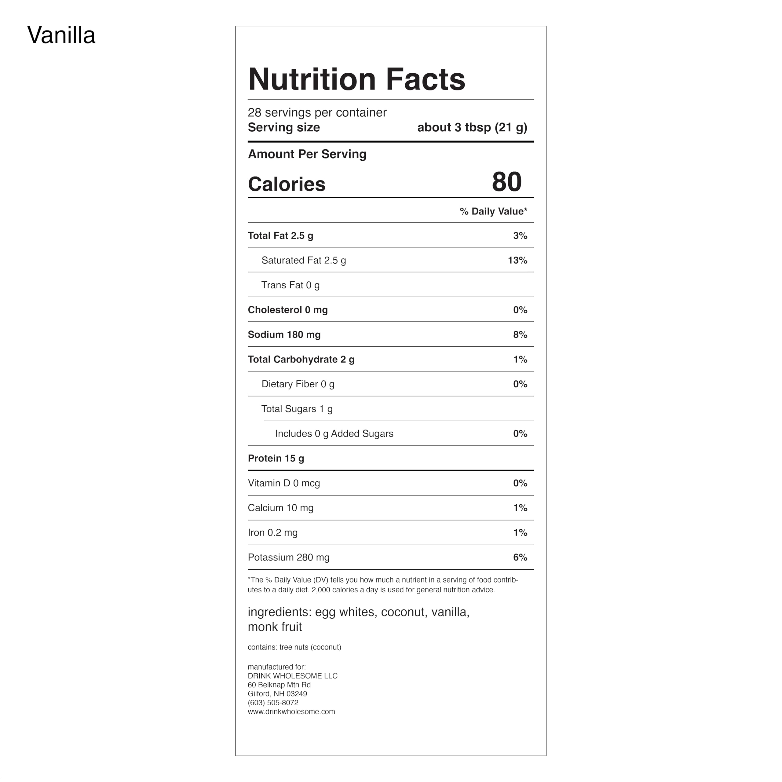 Smooth vanilla shake with egg white protein powder for a gentle daily ritual.