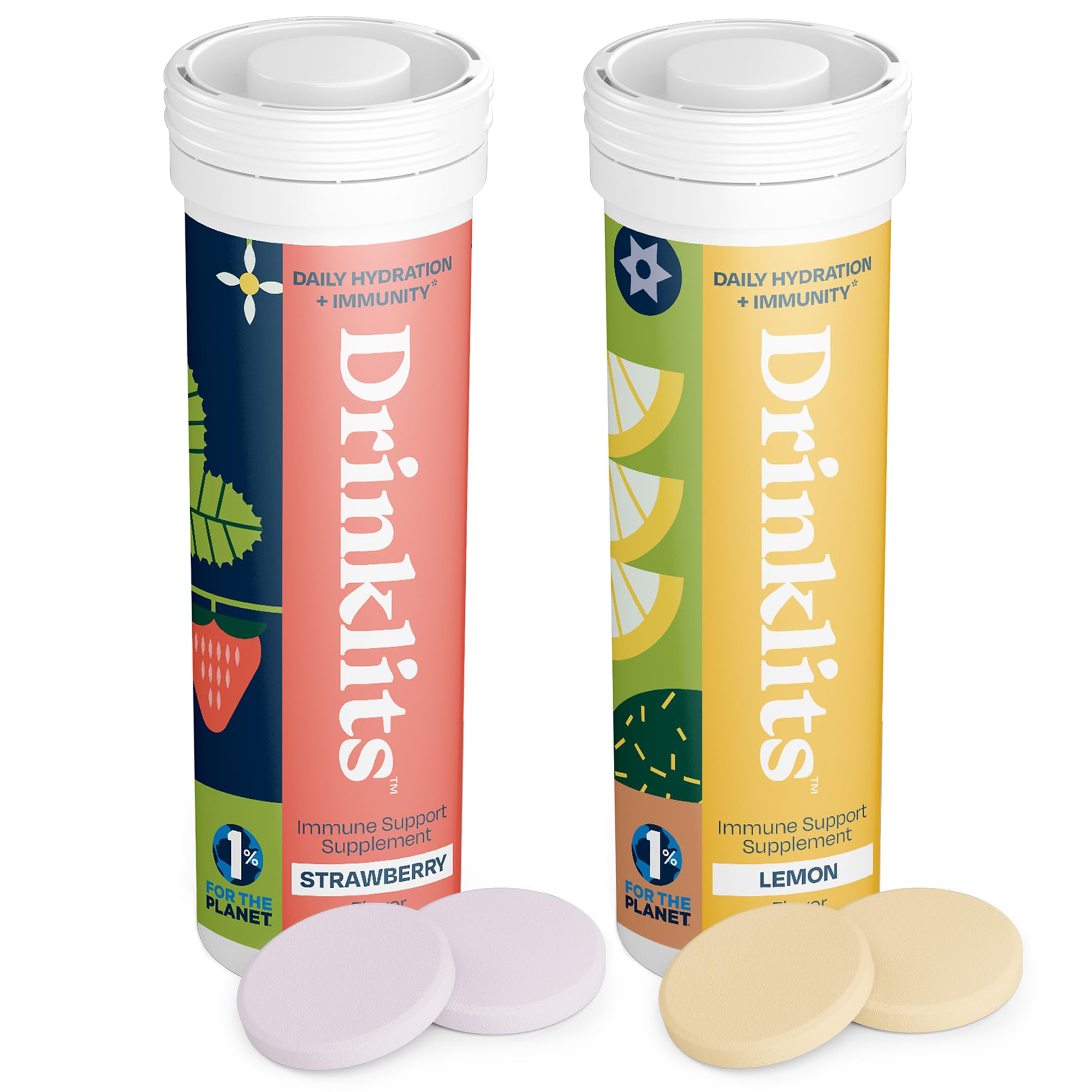 Drinklits Lemon tube front—vibrant packaging for a tangy daily routine