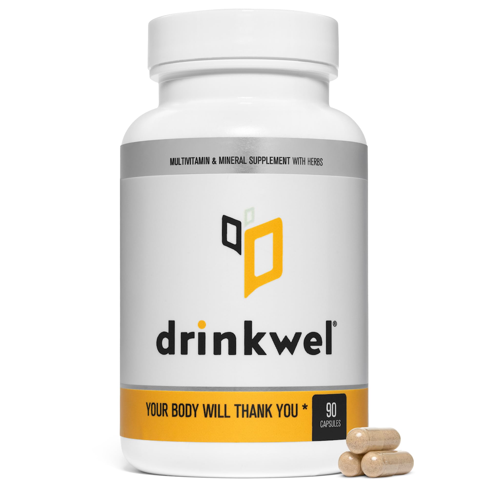 DrinkWel bottle front view for easy daily use and morning vitality