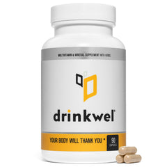 DrinkWel bottle front view for easy daily use and morning vitality