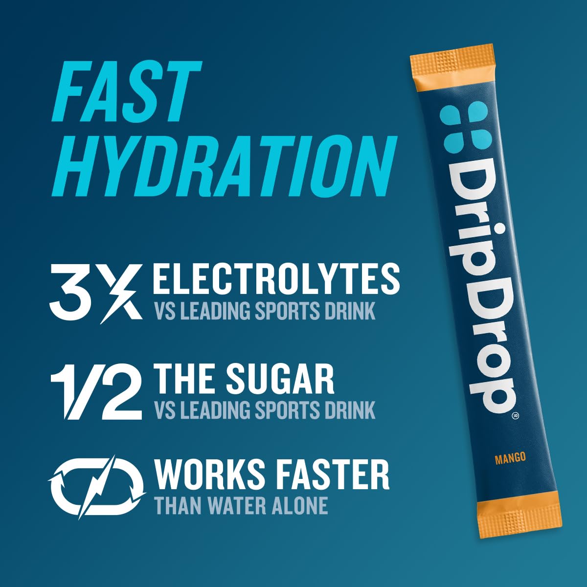 DripDrop Acai packet supports electrolyte replenishment on the go.