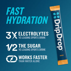 DripDrop Acai packet supports electrolyte replenishment on the go.