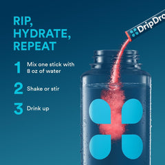 DripDrop Juicy Variety Pack flatlay showcasing flavor options for daily hydration.