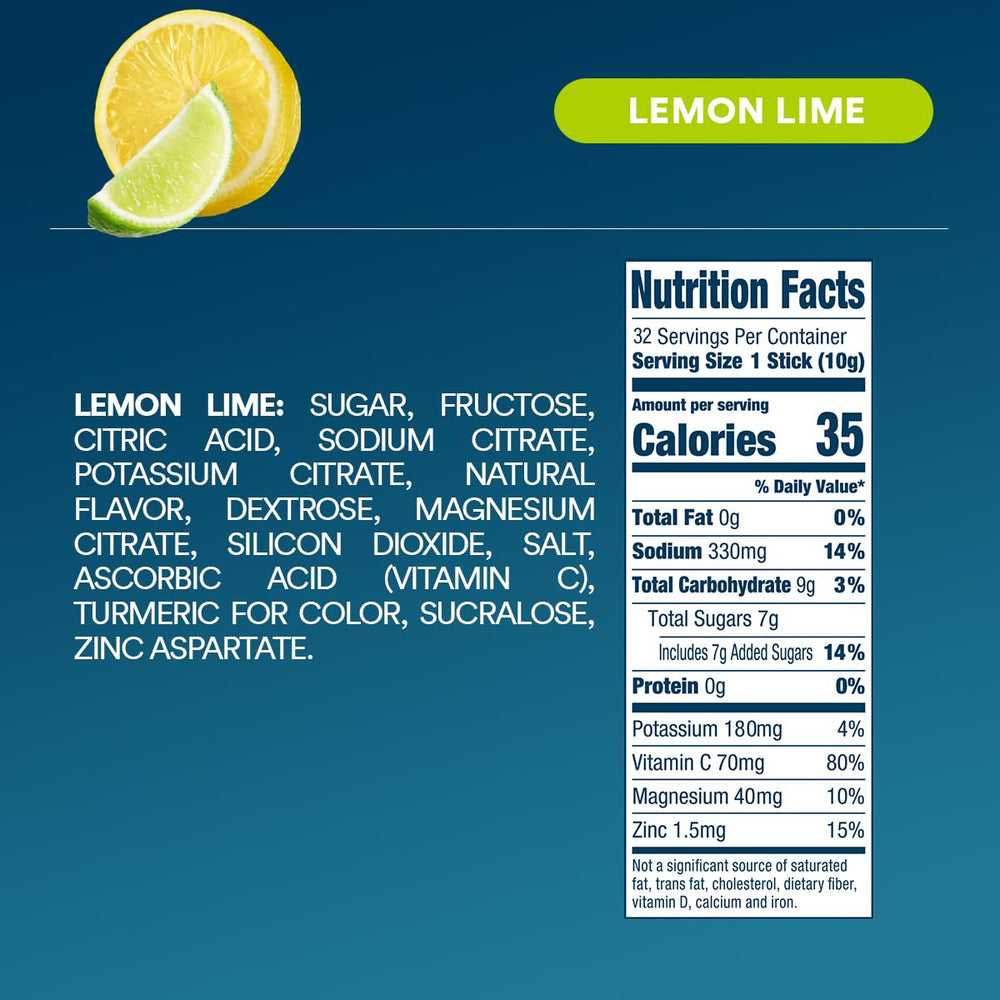 DripDrop Lemon Lime sticks collection highlights portable hydration for travel and workouts.