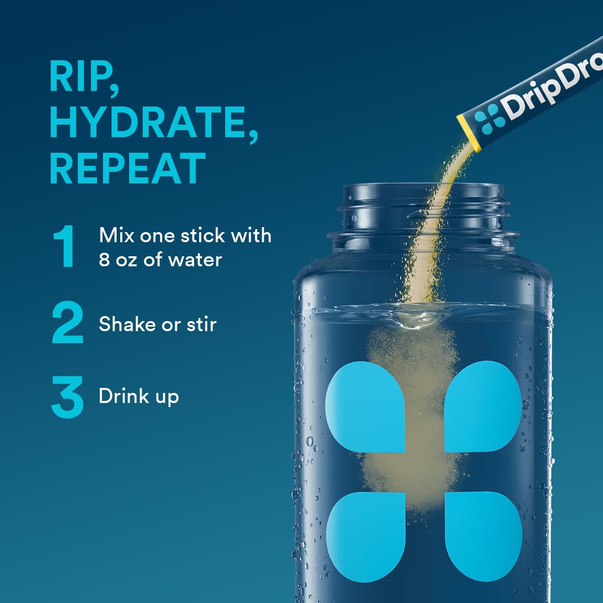 DripDrop Lemon travel pack in a bag for workouts and trips