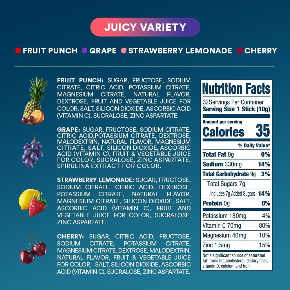 DripDrop packaging with non-GMO and vegan labeling for clean ingredients.