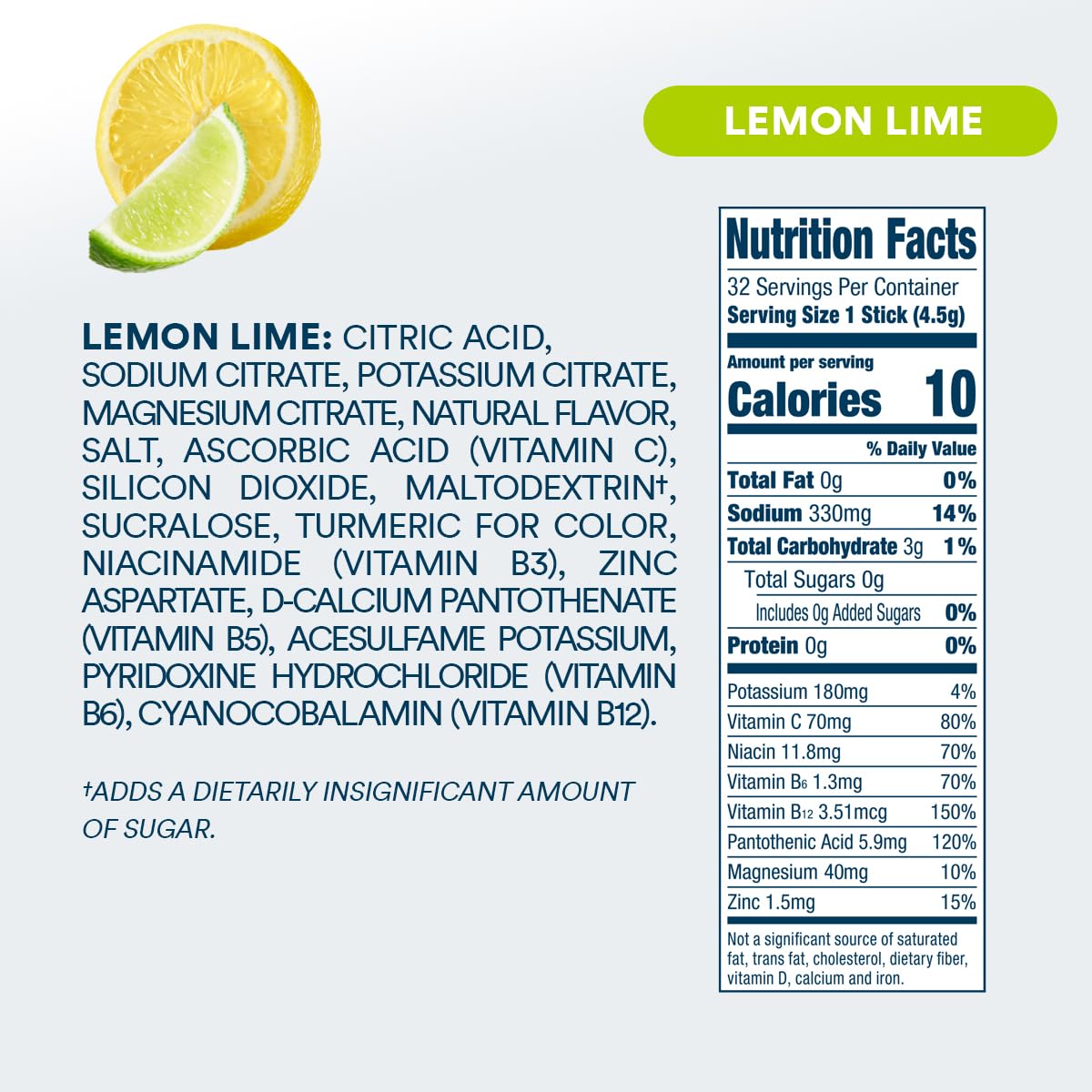 DripDrop hydration product with natural colors highlighting non-GMO, vegan, gluten-free formula.