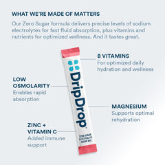 Travel-ready DripDrop hydration packets ideal for sports and outdoor activities.