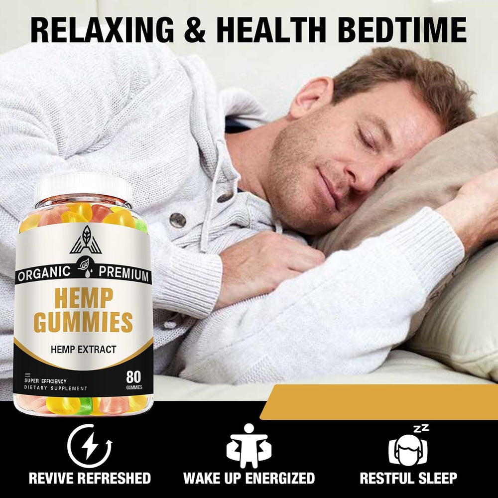 Close-up of DriRaych gummies highlights fruity flavor and high-potency hemp extract.