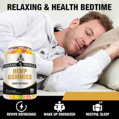 Close-up of DriRaych gummies highlights fruity flavor and high-potency hemp extract.