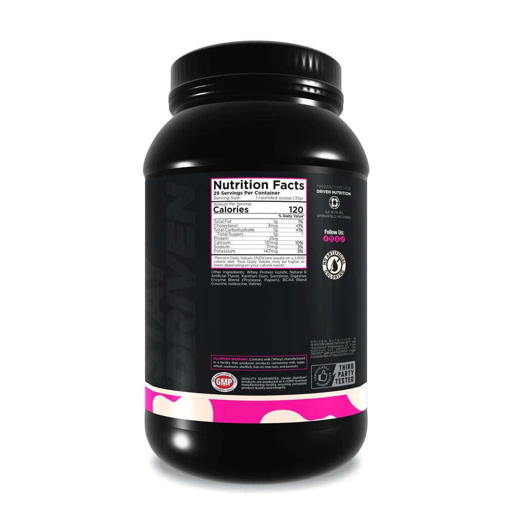 Driven Nutrition IsoDrive Vanilla packaging on kitchen counter for routine fueling.