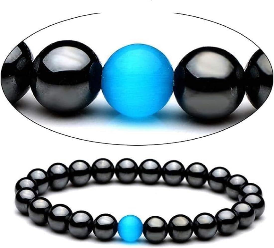 Drkao blue magnetic bracelet worn on wrist for all-day use
