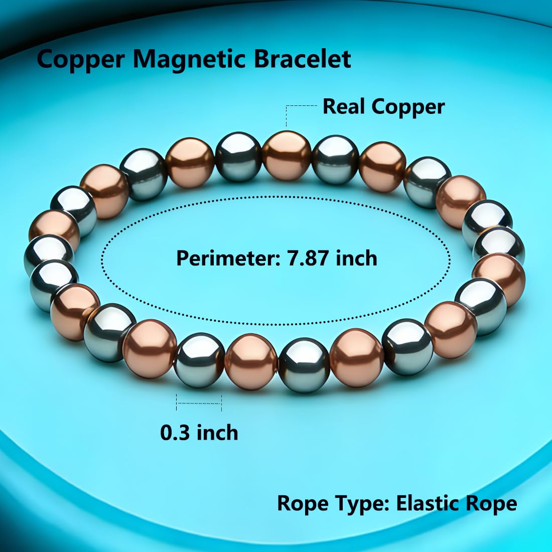 Drkao copper magnetic bracelet for men offering versatile everyday wear.