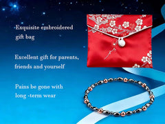 Elastic copper anklet shown stretched for flexible fit