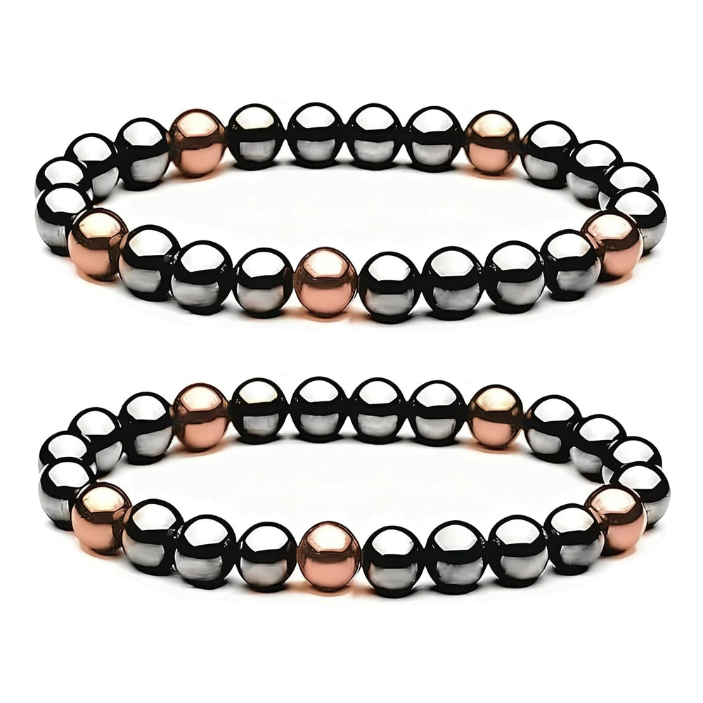 Drkao two-pack copper magnetic bracelets for men and women, ready for everyday wear.