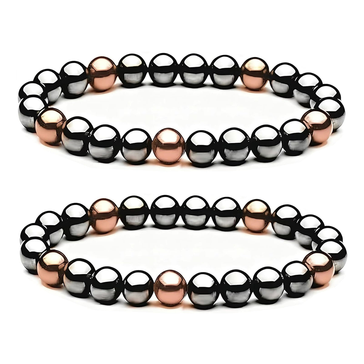 Drkao two-pack copper magnetic bracelets for men and women, ready for everyday wear.