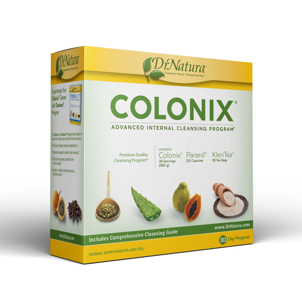 DrNatura Colonix kit packaging displayed for a simple daily cleanse routine