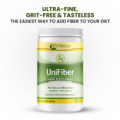 DrNatura Unifiber bottle pour highlights easy daily use without flavor change.